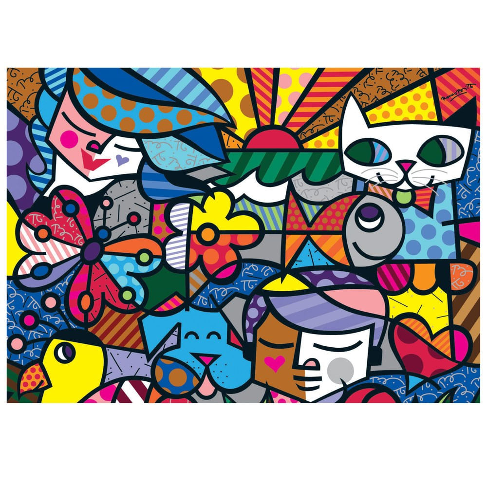 Quebra-Cabeça 5000 Peças - Romero Britto Brito S Garden - MP Brinquedos