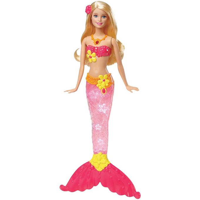 Barbie Sereia Loira com Cauda Rosa - Mattel 