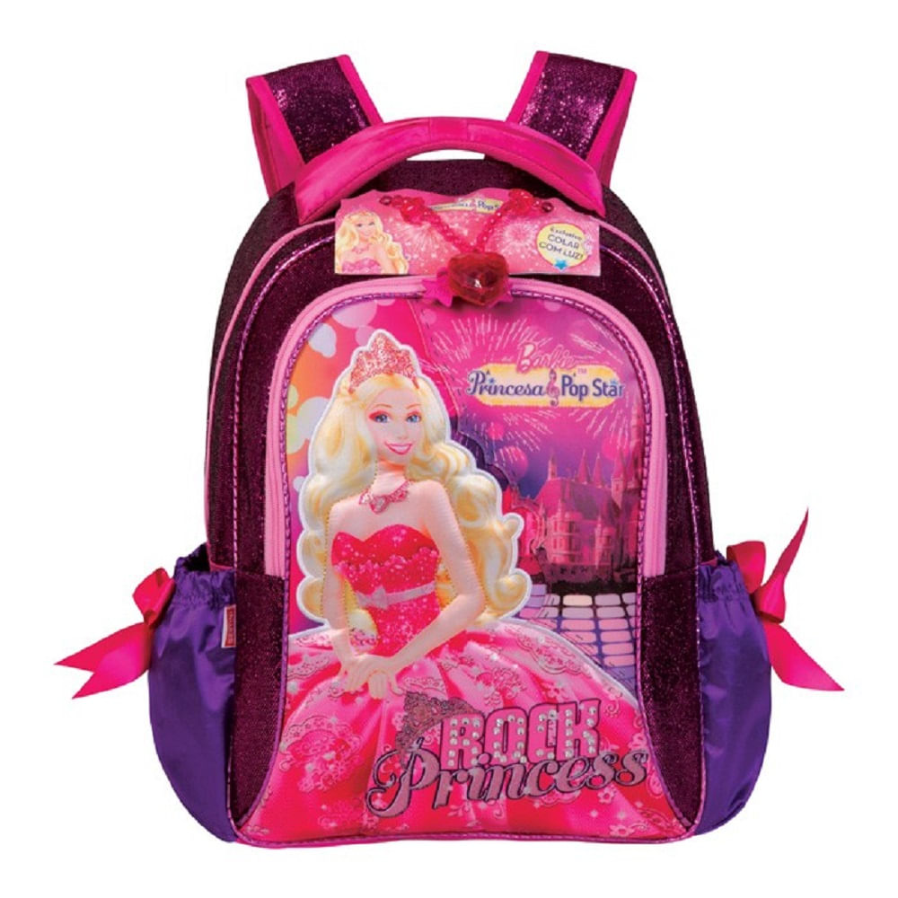 Mochila G Barbie Princesa Popstar Rosa Ref.62504 - MP Brinquedos