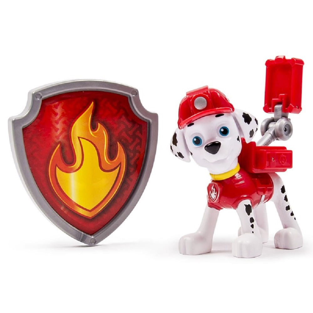 Boneco Patrulha Canina C/Distintivo - Marshall (Vermelho) - MP Brinquedos