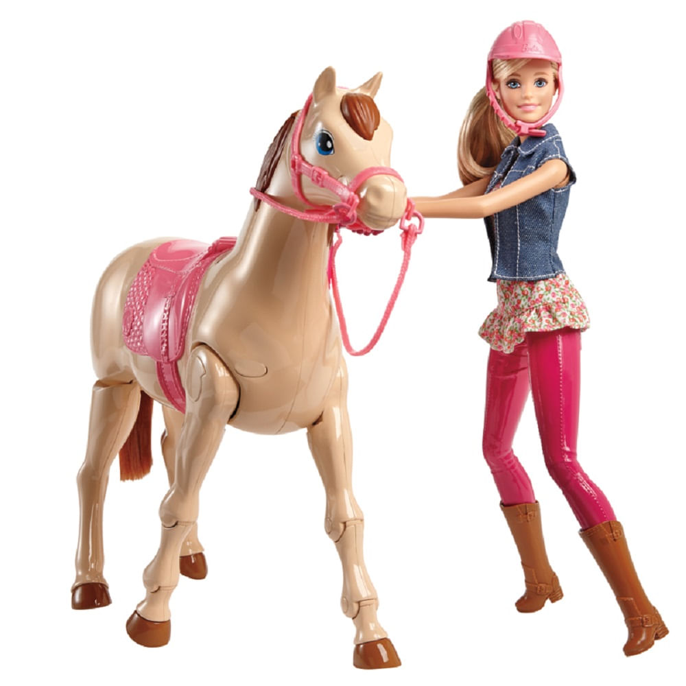 Boneca Barbie Family - Barbie C/Cavalo Aula De Equitação - MP Brinquedos