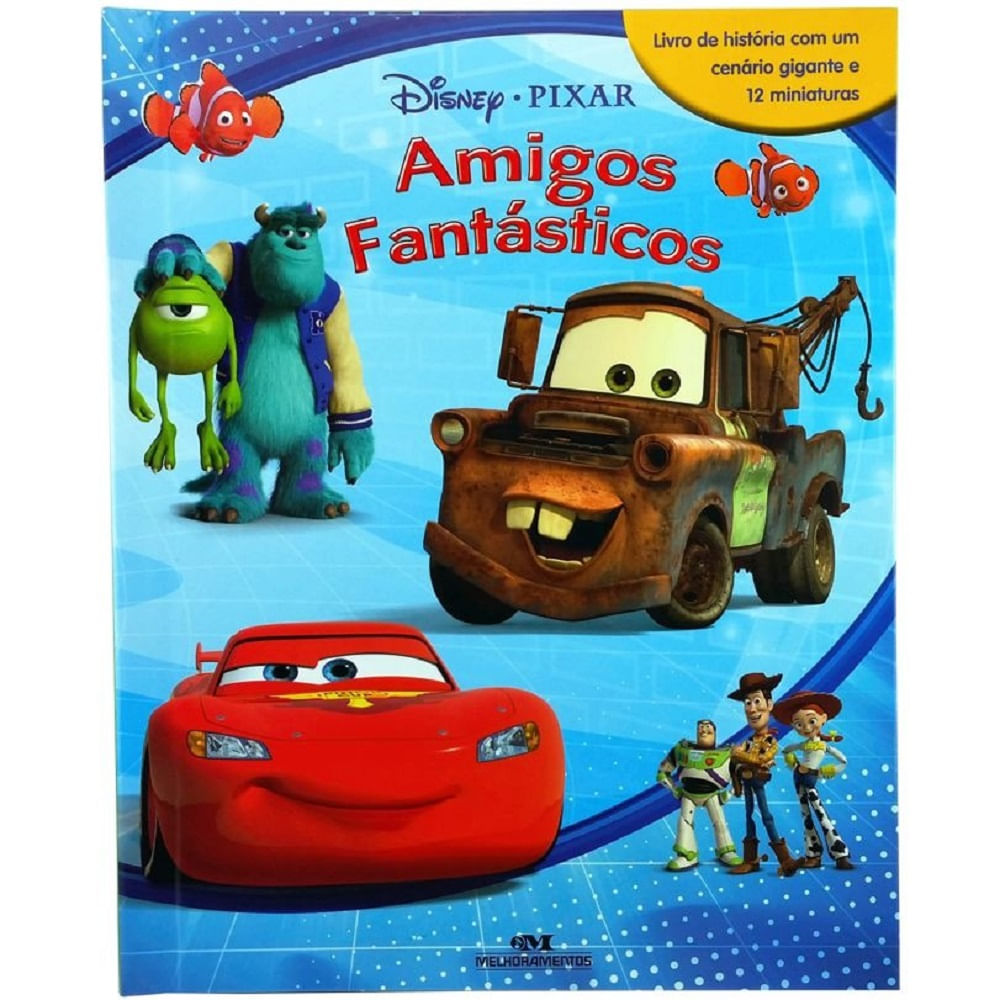 Livro C/12 Miniaturas Disney Pixar - Amigos Fantásticos - MP Brinquedos