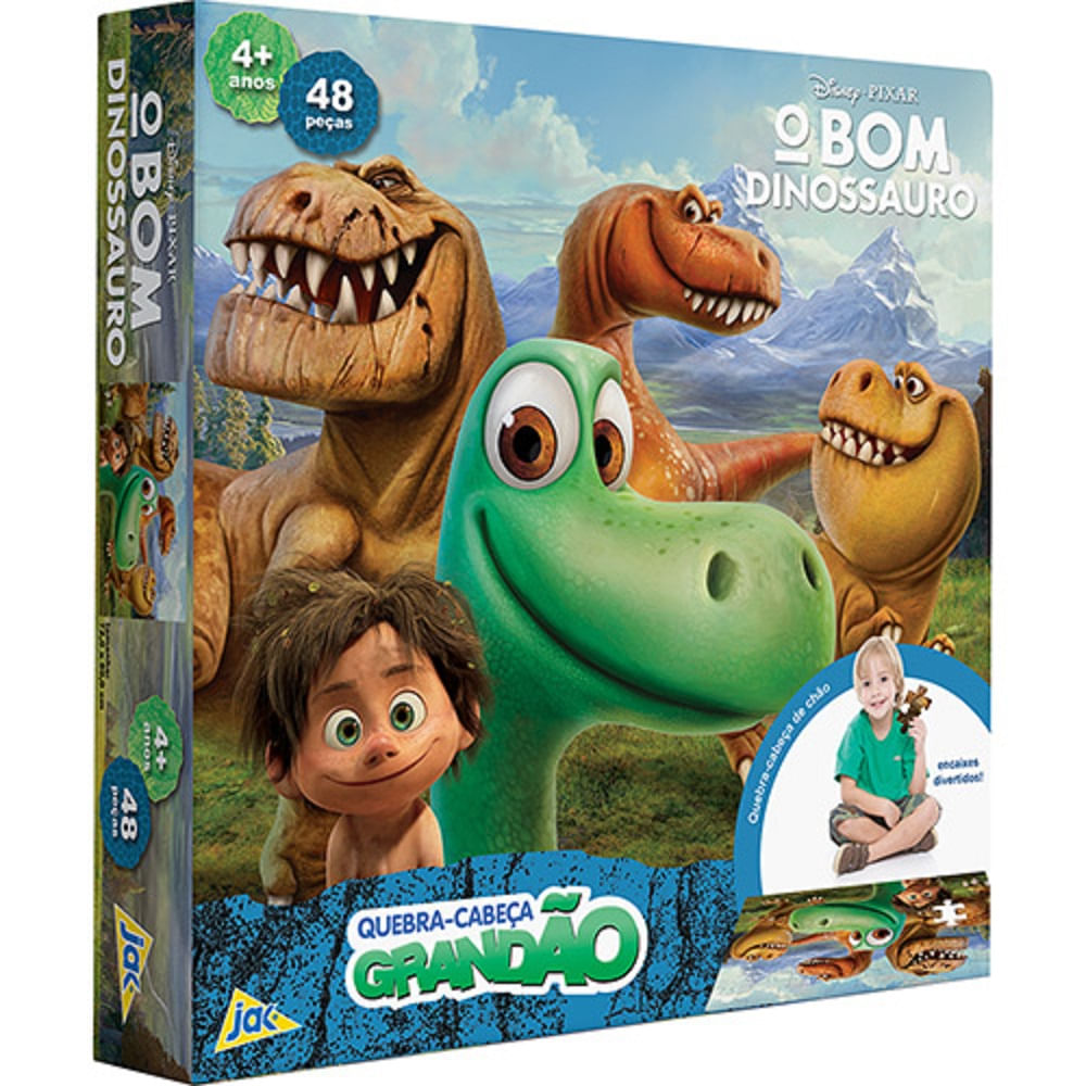 Brinquedo Kit com 02 Jogos Quebra Cabeça Dinossauro Infantil com