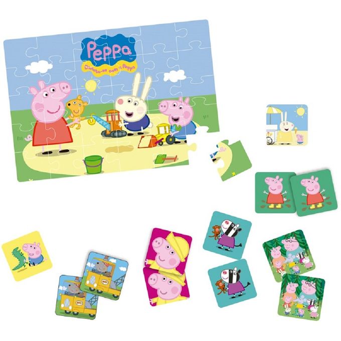 Quebra-Cabeça + Jogo da Memória - Peppa Pig - Elka - MP Brinquedos
