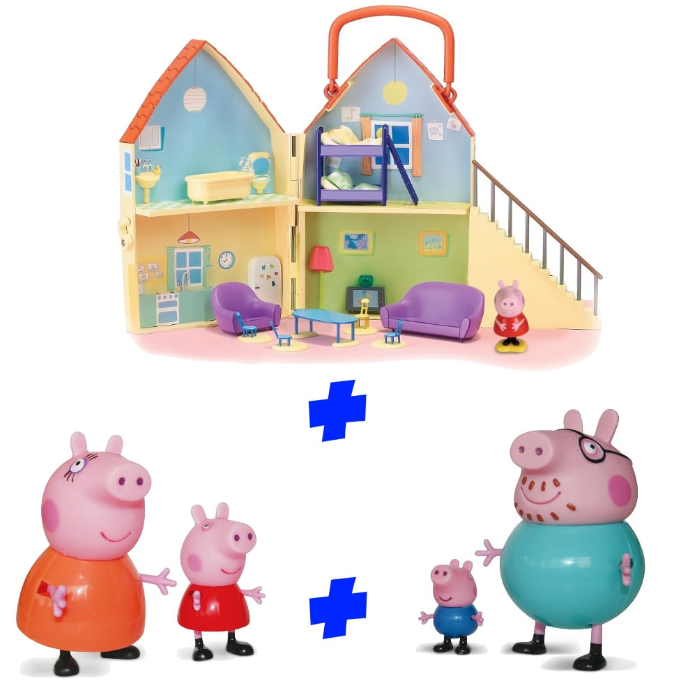 Kit Casa da Peppa Pig e Familia - MP Brinquedos