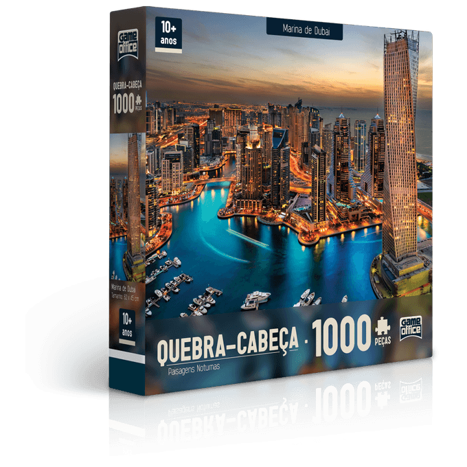 Quebra-Cabeça 1000 Peças - Paisagens Noturnas - Marina de Dubai - TOYSTER