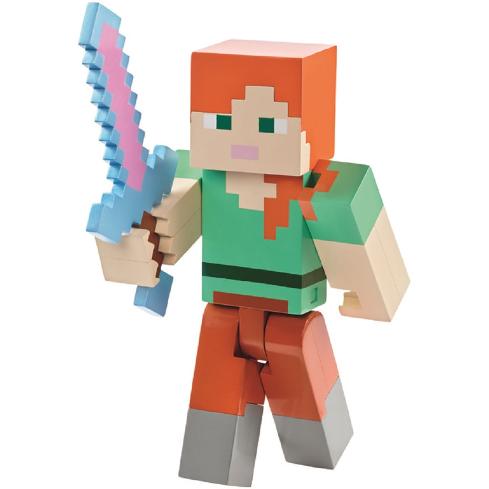 Minecraft - Boneco Alex com Armadura Grande Dnh11 - MP Brinquedos