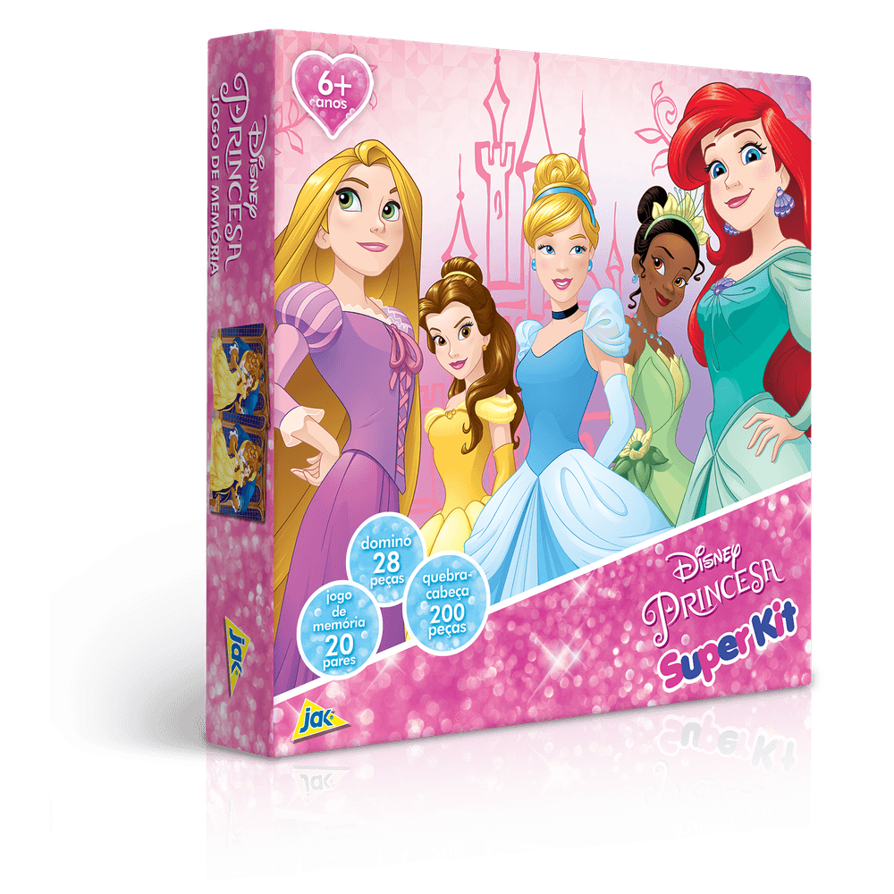 Brinquedo Kit com 02 Jogos Quebra Cabeça Princesas Infantil com 30