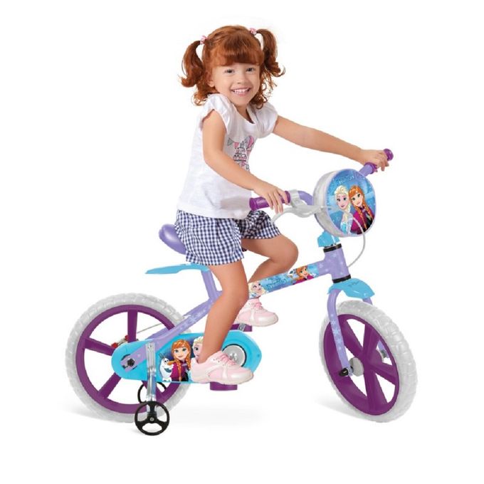 bicicleta-aro-14-frozen-com-crianca bicicleta-aro-14-frozen-com-crianca