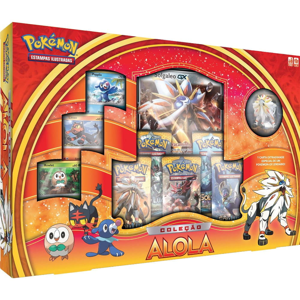 Pokemon Box - Coleção Alola - Solgaleo Gx - Vermelho - MP Brinquedos