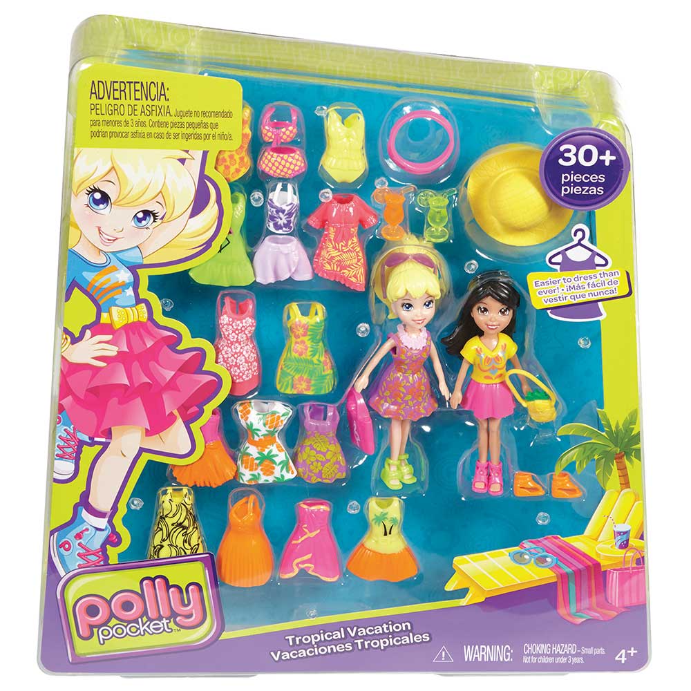 Polly - Kit 2 Bonecas e Roupinhas - Férias Tropicais Djb89 - MP Brinquedos