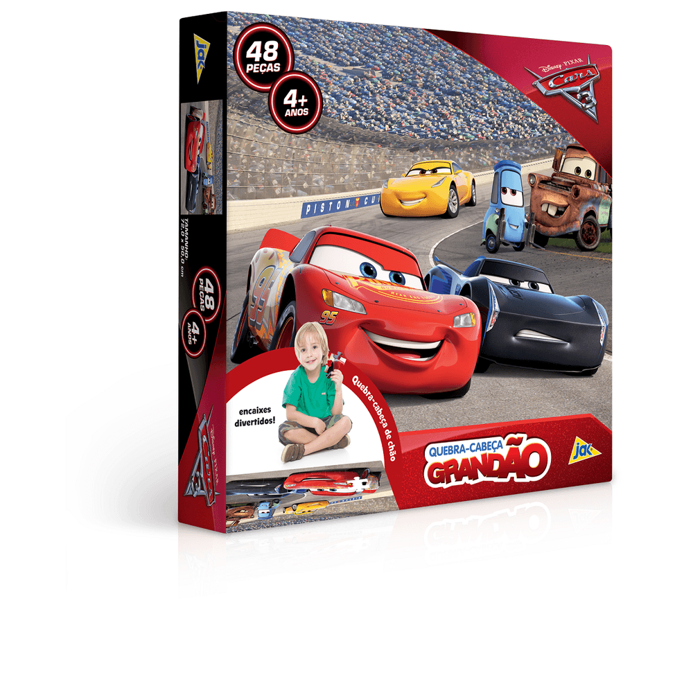 Quebra-Cabeça Grandão 48 Peças - Carros Disney - MP Brinquedos