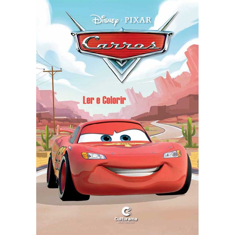 Livro Carros Disney - Ler e Colorir Médio - Culturama - MP Brinquedos