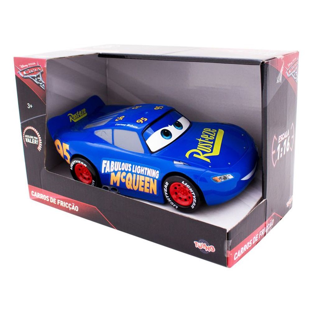 Carros 3 - Mcqueen Azul Fricção 22cm - Toyng - MP Brinquedos