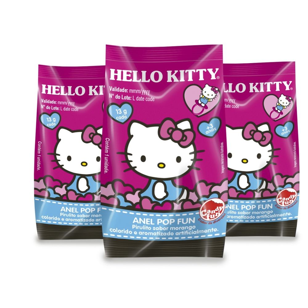 Anel Pirulito Pop Fun Hello Kitty - Dtc - MP Brinquedos