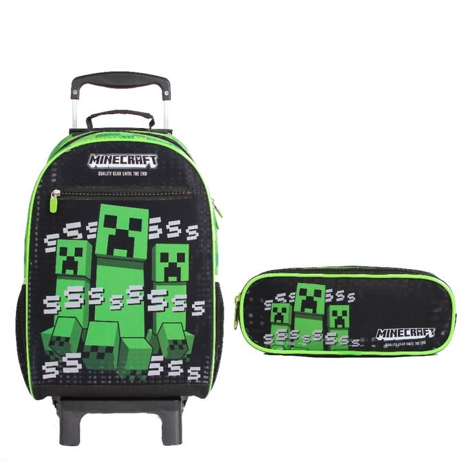 kit-mochila-com-rodinhas-e-estojo-minecraft-conteudo kit-mochila-com-rodinhas-e-estojo-minecraft-conteudo