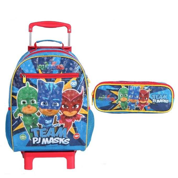 kit-mochila-rodinhas-e-estojo-pj-masks-team-conteudo kit-mochila-rodinhas-e-estojo-pj-masks-team-conteudo