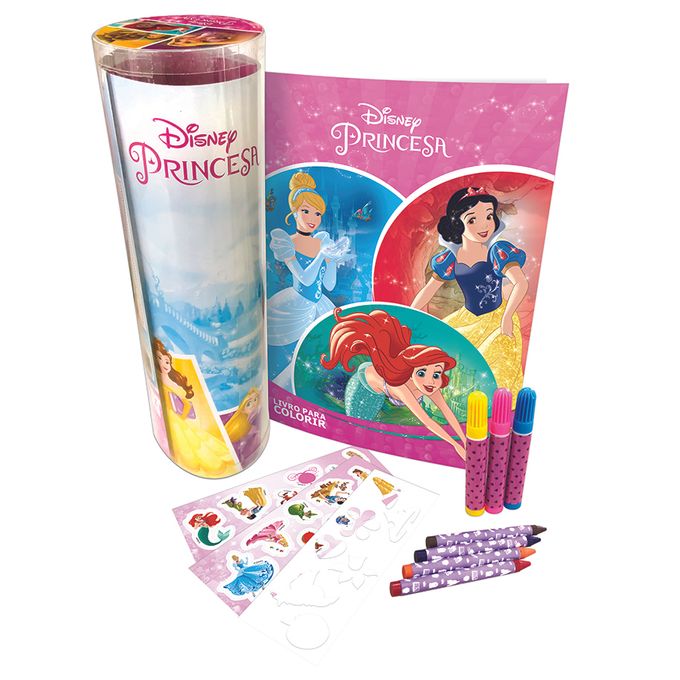 Livro Disney - Tubo Histrias e Livro Para Colorir Princesas Disney - EDITORA DCL