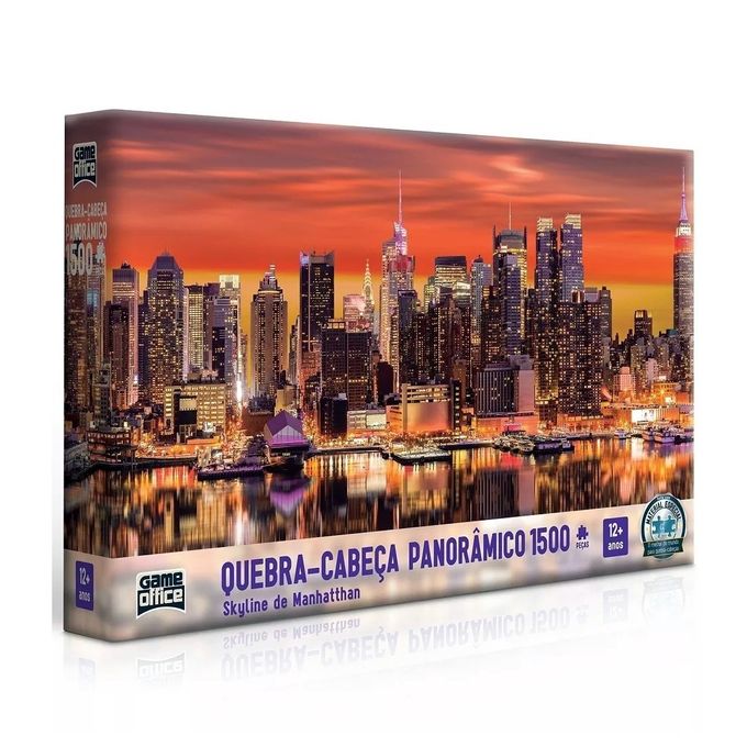 Quebra-Cabeça 1500 Peças Panorâmico - Skyline de Manhattan - Toyster - TOYSTER