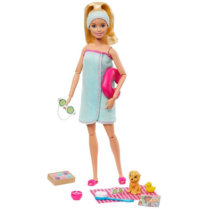 Boneca Barbie Dia de Spa com Filhotinho - Massagem Gjg55 - MATTEL