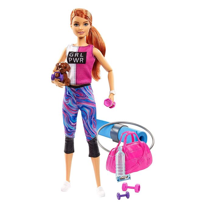 Boneca Barbie Dia de Spa com Filhotinho - Fitness Gjg57 - MATTEL