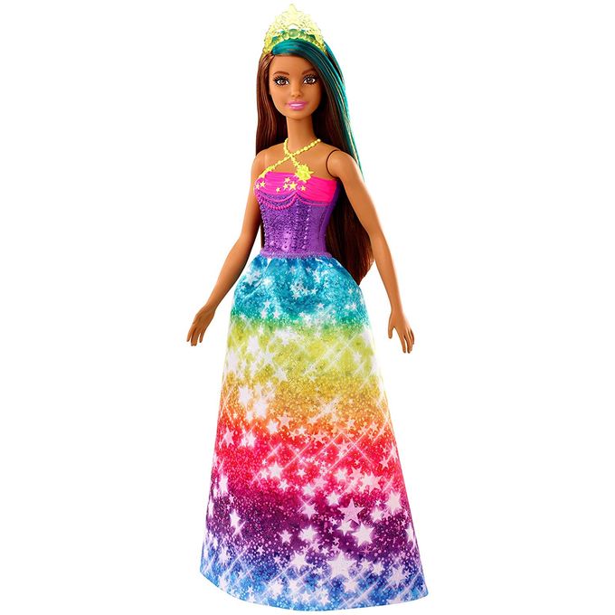 Barbie Dreamtopia - Boneca Princesa Morena - Vestido Estrelas Gjk14 - MATTEL