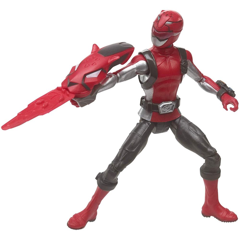 Power Rangers - Action Figure Ranger Rosso E Morphin Cruise Beastbot Da 15 Cm, Ispirati A Beast Morphers, Con Chiave Morph-X - 6