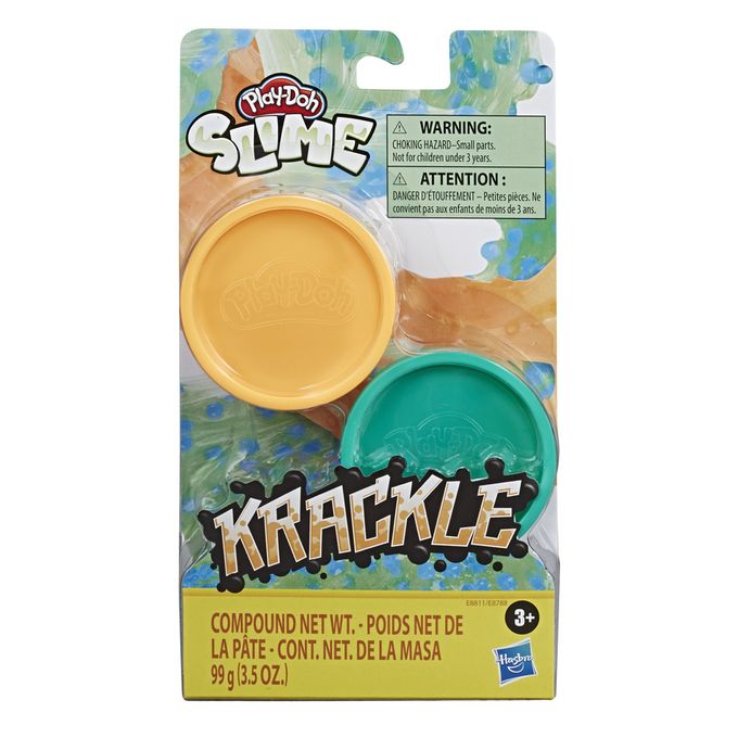 Massinha Play-Doh Slime Krackle 2 Potes - Verde e Laranja E8811 - Hasbro - HASBRO