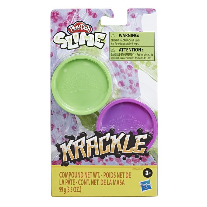 Massinha Play-Doh Slime Krackle 2 Potes - Verde e Roxa E8812 - Hasbro - HASBRO