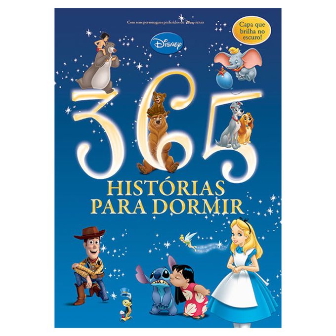 Livro 365 Histórias Para Dormir Disney Especial - Capa Que Brilha No Escuro - EDITORA DCL