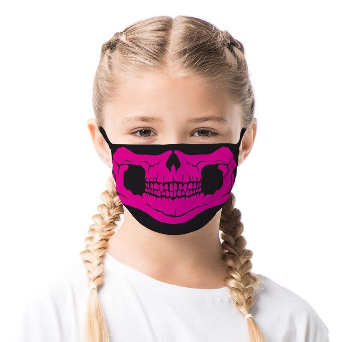 Máscara de Proteção Infantil Caveira Pink - SULAMERICANA