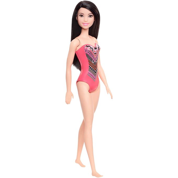 Boneca Barbie Praia Morena - Maiô Rosa Ghw38 - MATTEL
