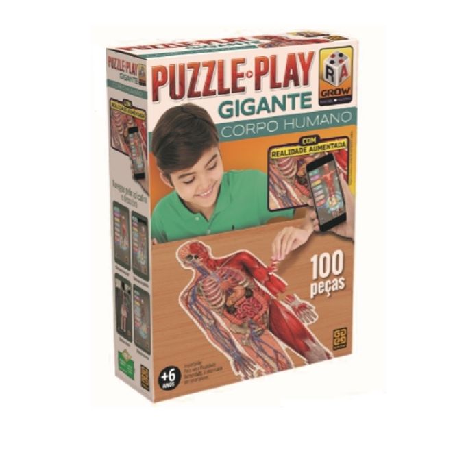 Quebra-Cabea Puzzle Play Gigante Corpo Humano 100 Peas - Grow - GROW