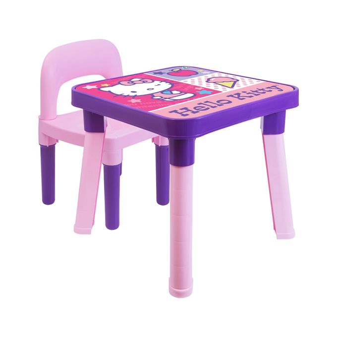 Mesinha Infantil com Cadeira Hello Kitty com Boneca - Monte Lbano - MONTE LIBANO