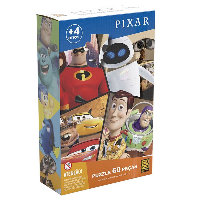 Quebra-Cabe�a 60 Pe�as - Pixar - Grow - GROW