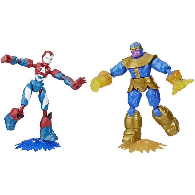 Bonecos Vingadores Pack Duplo - Iron Patriot Contra Thanos - Bend And Flex E9197 - Hasbro - HASBRO