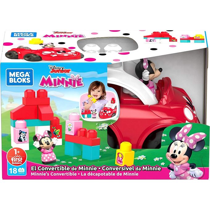 Mega Bloks - Blocos de Montar - Carro Conversível da Minnie com 18 Peças Gwf96 - MATTEL