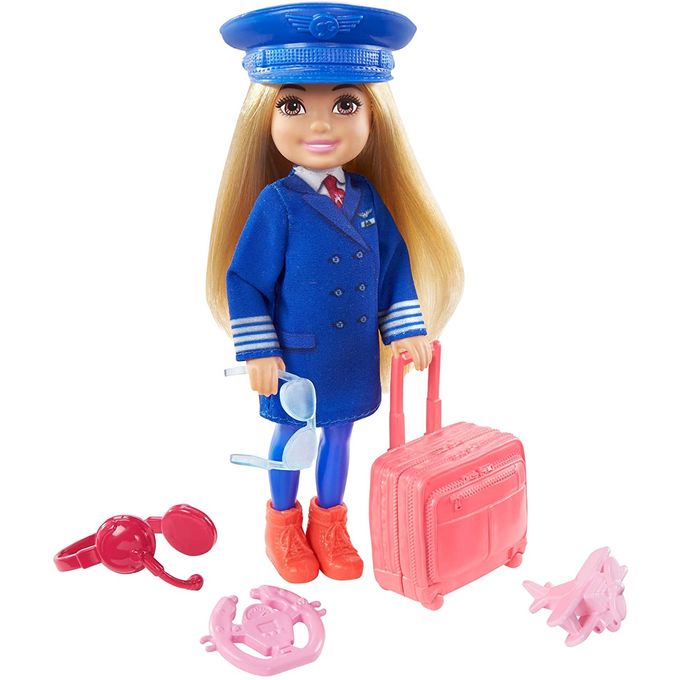 Boneca Barbie - Chelsea Profissões - Piloto de Avião Gtn90 - MATTEL