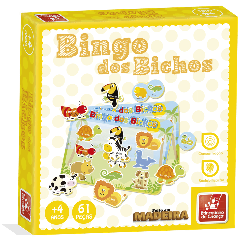 Jogo Bingo dos Bichos - Era Uma Vez Brinquedos - Por uma infância