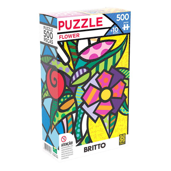 Puzzle 500 peças Flower Romero Britto - GROW