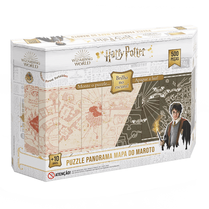 Puzzle 500 peças Panorama Harry Potter Brilha no Escuro - GROW