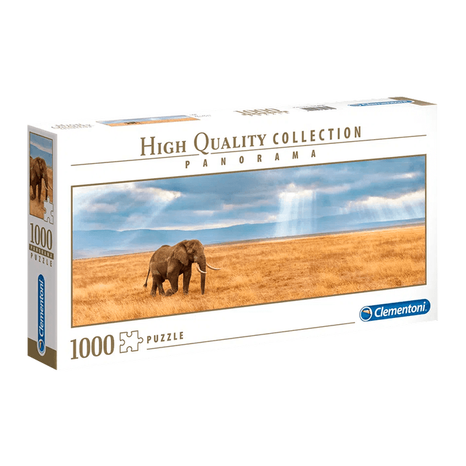 Puzzle 1000 Peças Panorama Elefante - Clementoni - Importado - GROW