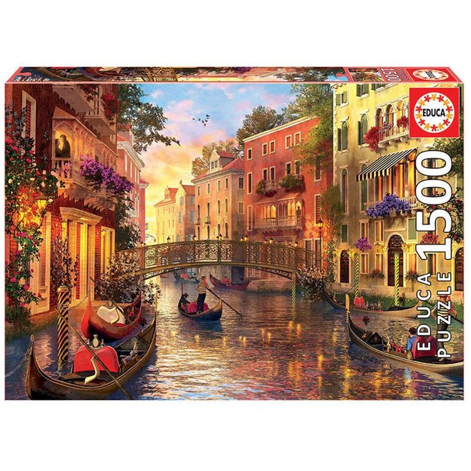 Puzzle 1500 peças Entardecer em Veneza - Educa - Importado - GROW