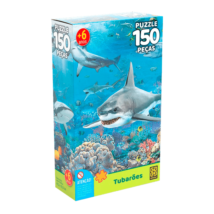 Puzzle 150 peças Tubarões - GROW
