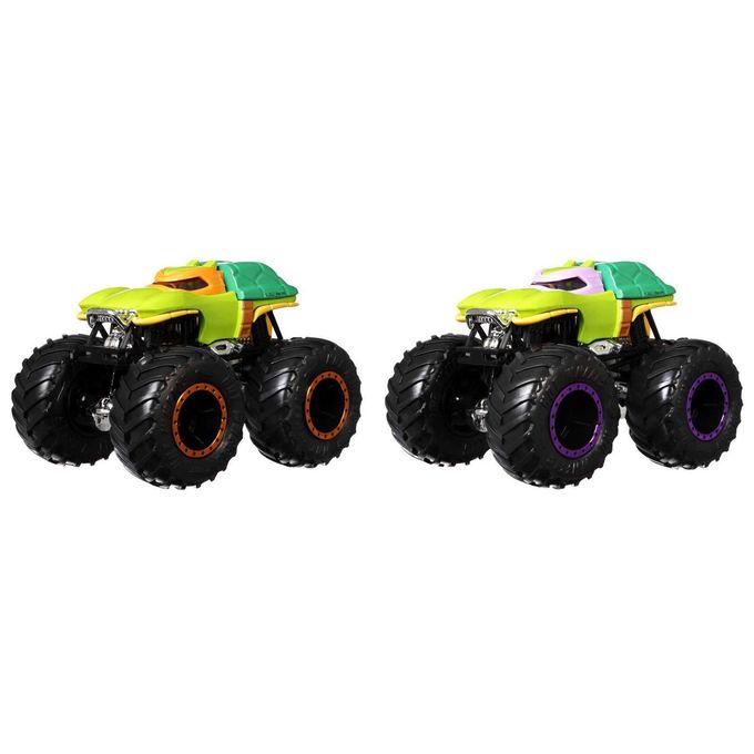 Hot Wheels - Monster Trucks 1:64 - Pack com 2 - Michelangelo Contra Donatello Tartarugas Ninja Gtj53 - MATTEL