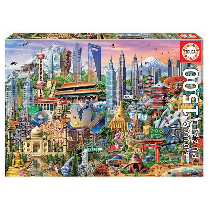 Puzzle 1500 peças Símbolos da Ásia - Educa - Importado - GROW
