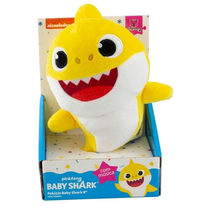Baby Shark - Pelcia Musical 20cm - Tubaro Amarelo - Sunny - SUNNY