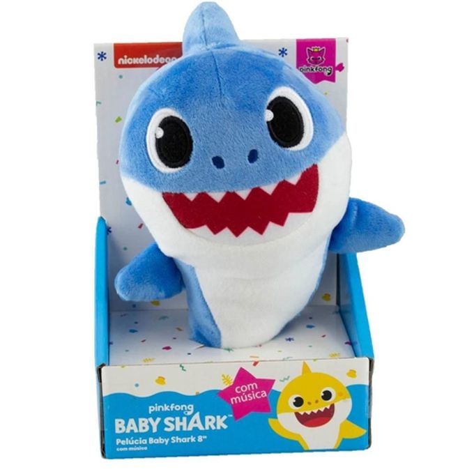 Baby Shark - Pelúcia Musical 20cm - Tubarão Azul - Sunny - SUNNY