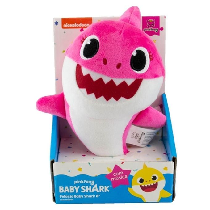 Baby Shark - Pelúcia Musical 20cm - Tubarão Rosa - Sunny - SUNNY