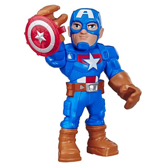 Marvel Super Hero Adventures - Boneco Capitão América 25cm E7105 - HASBRO